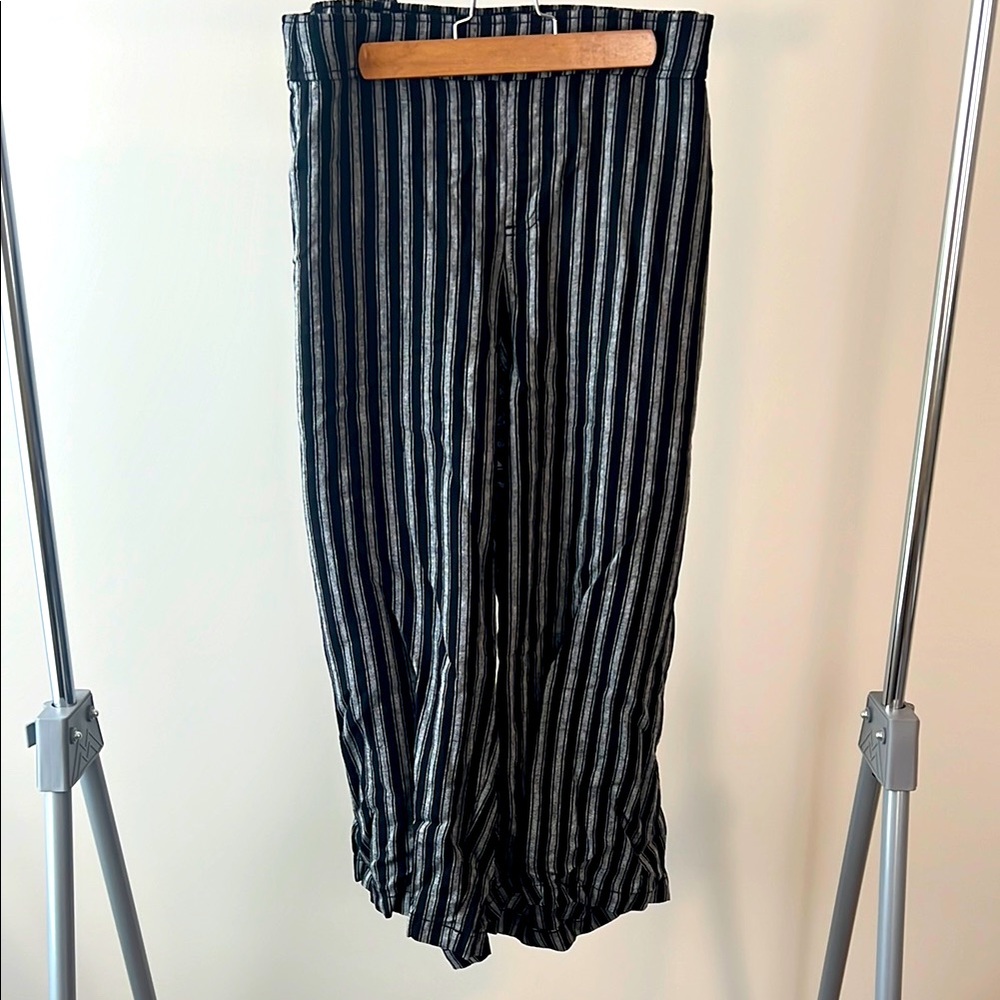 Striped Black and White Crop Pants